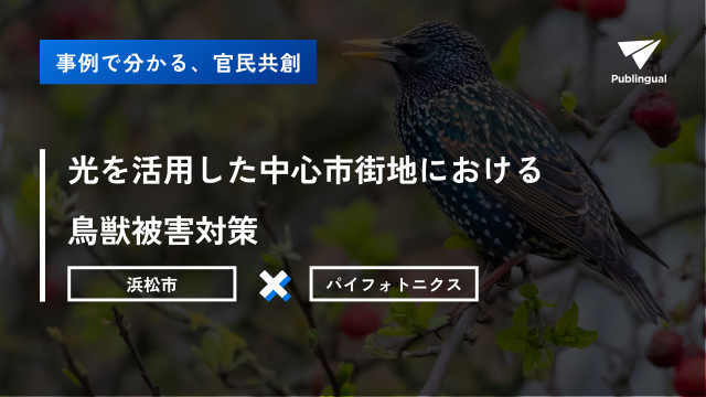 【事例で分かる官民共創】光を活用した中心市街地における鳥獣被害対策